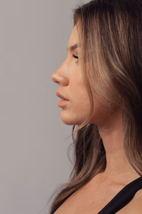 A woman’s side profile