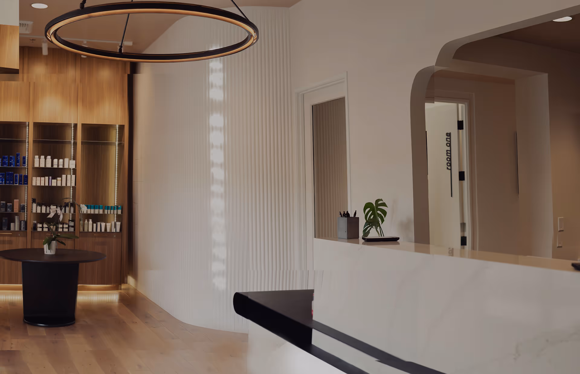 Clean, professional medical spa treatment room with neutral tones at Esthetics Center Rocklin in Loomis
