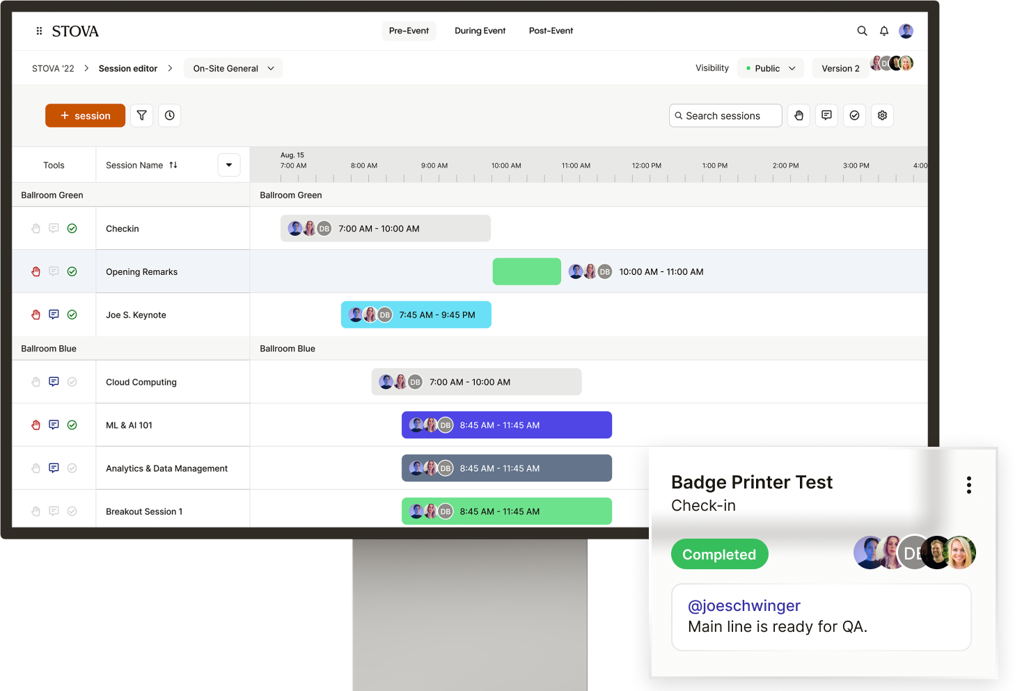 Stova event management platform