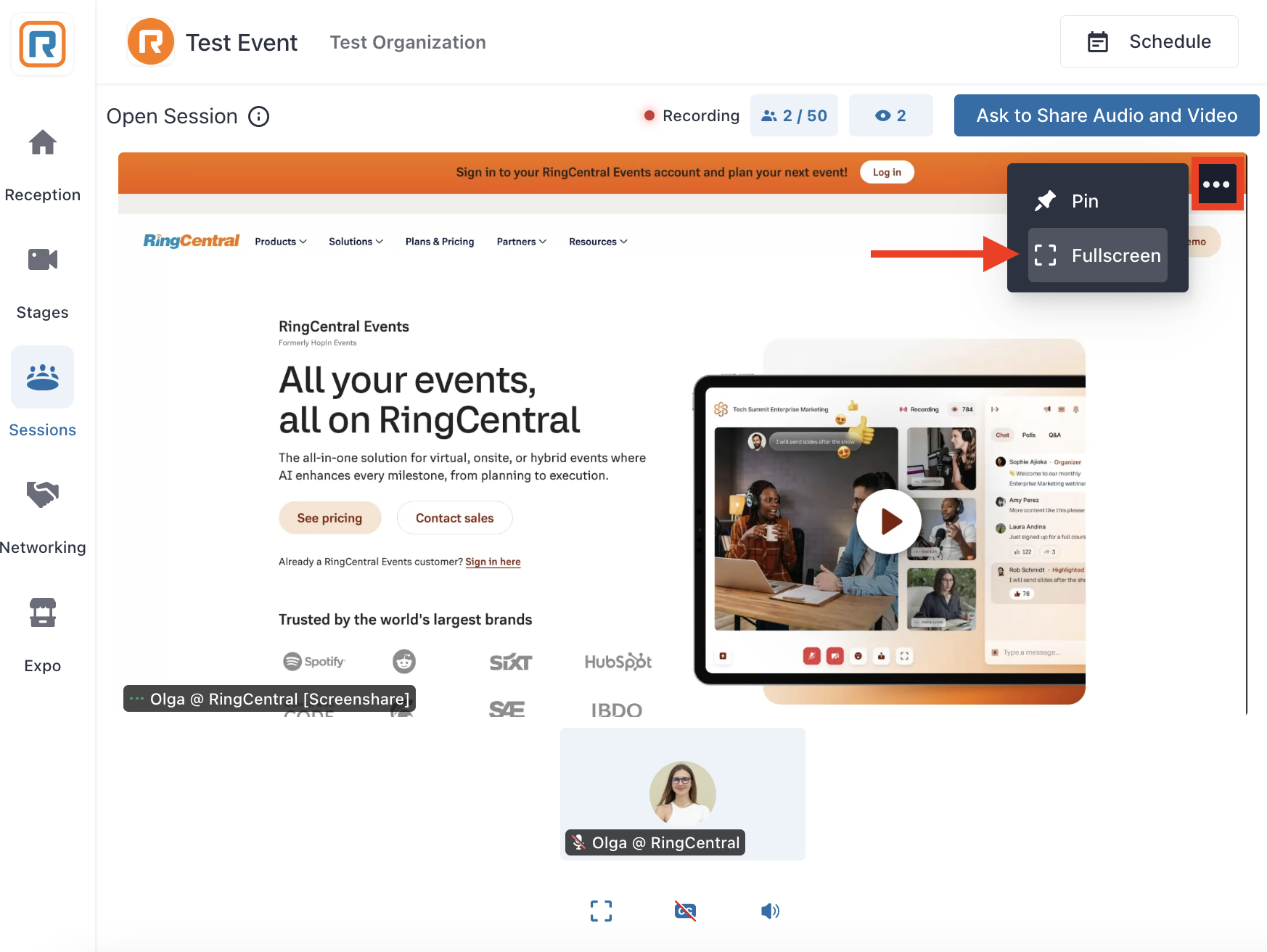 RingCentral Events formerly Hopin