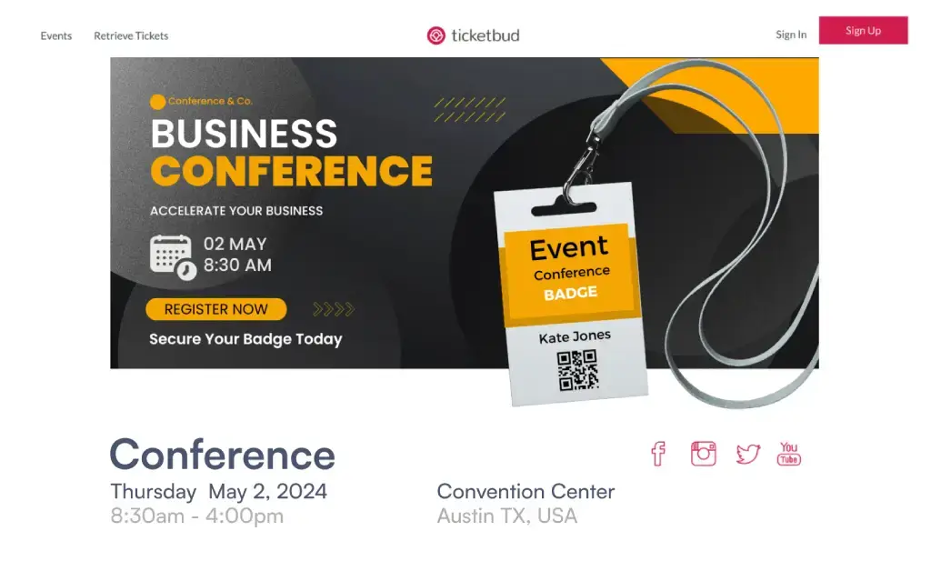 Ticketbud event ticketing screenshot