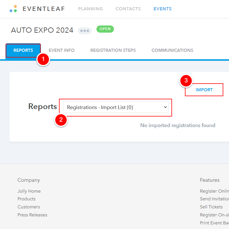 Eventleaf badge printing and check-in screenshot