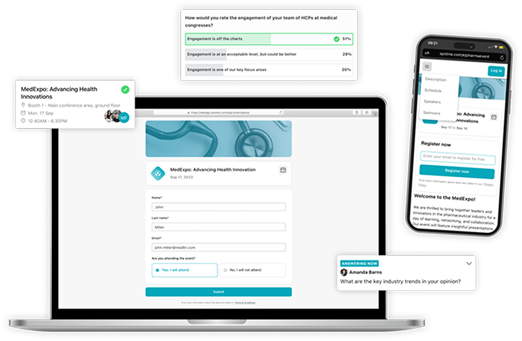 SpotMe event app interface