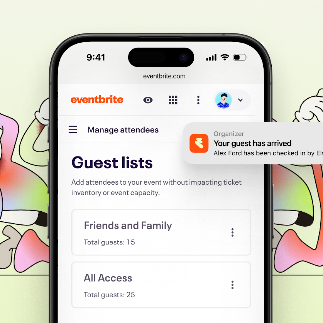 Eventbrite event ticketing interface