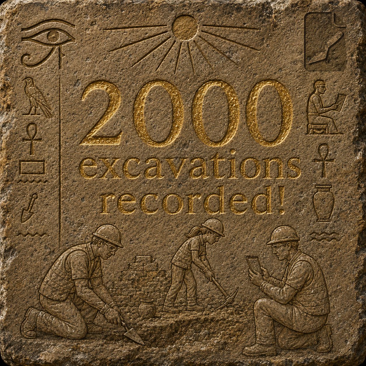Une image célébrant les 2 000 fouilles menées à travers le monde par l'Diggit