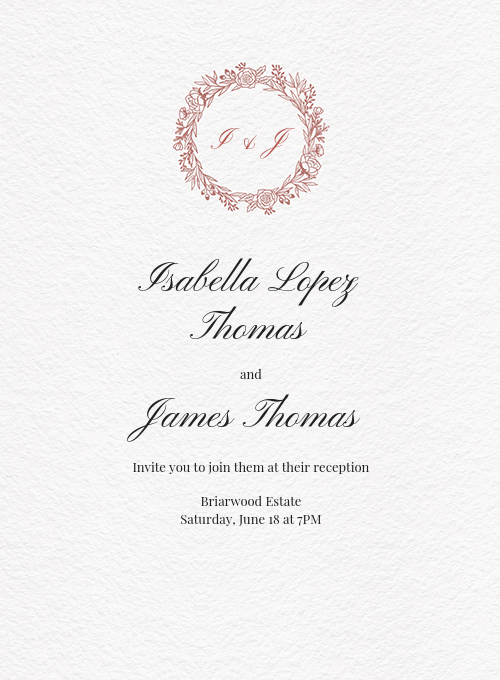 Red Floral Monogram (Reception)