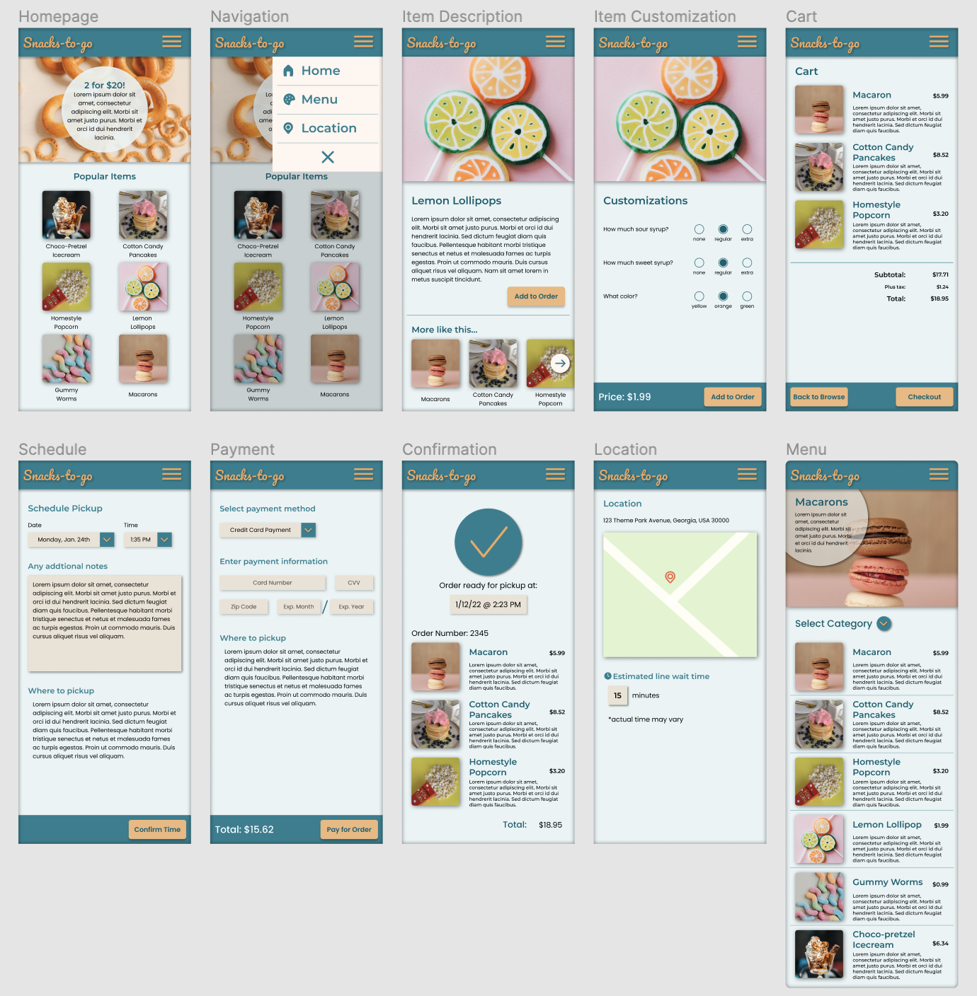 High Fidelity Prototype created through Figma