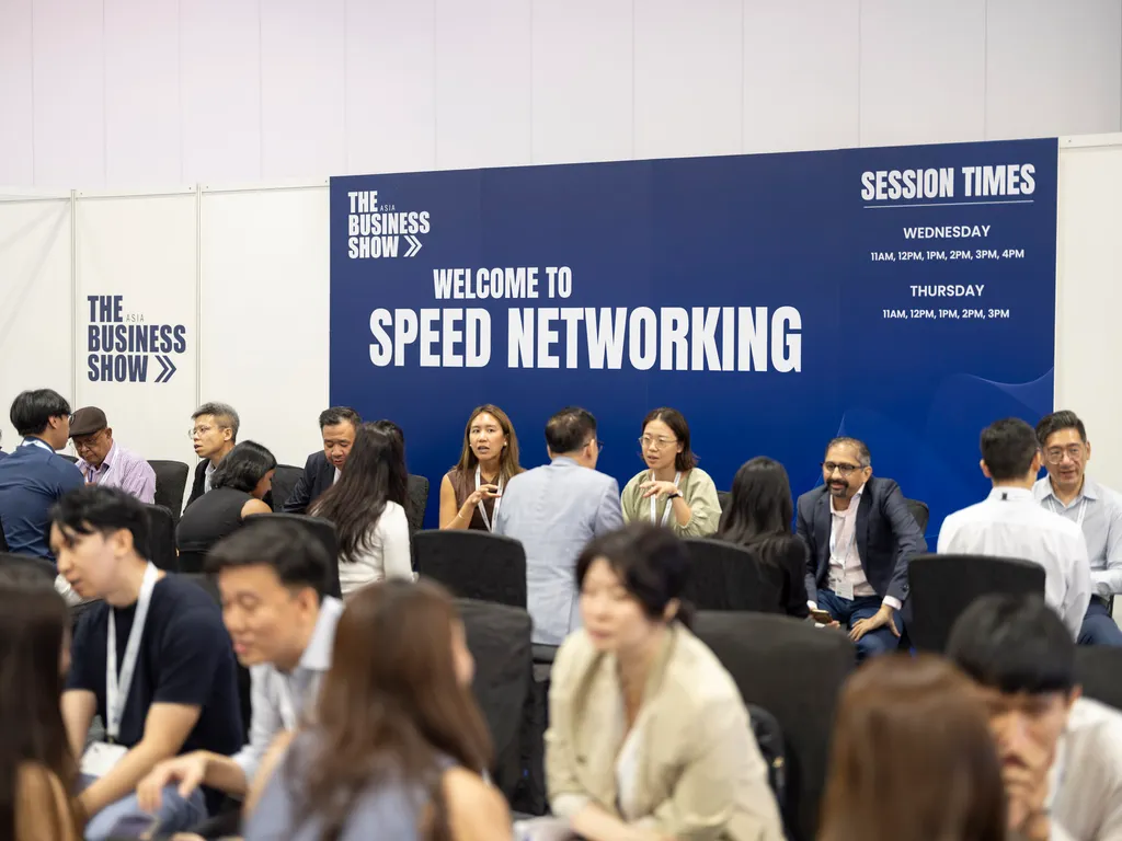Attendees networking at The Asia Business Show inside the Speed Networking area.