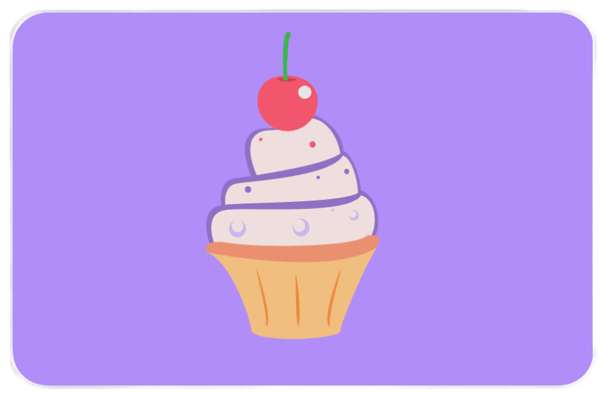 Gift card design: orange gift box with a bow