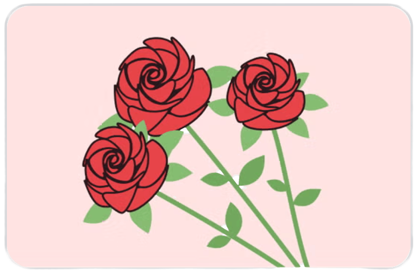 Gift card design: two llamas inside a heart