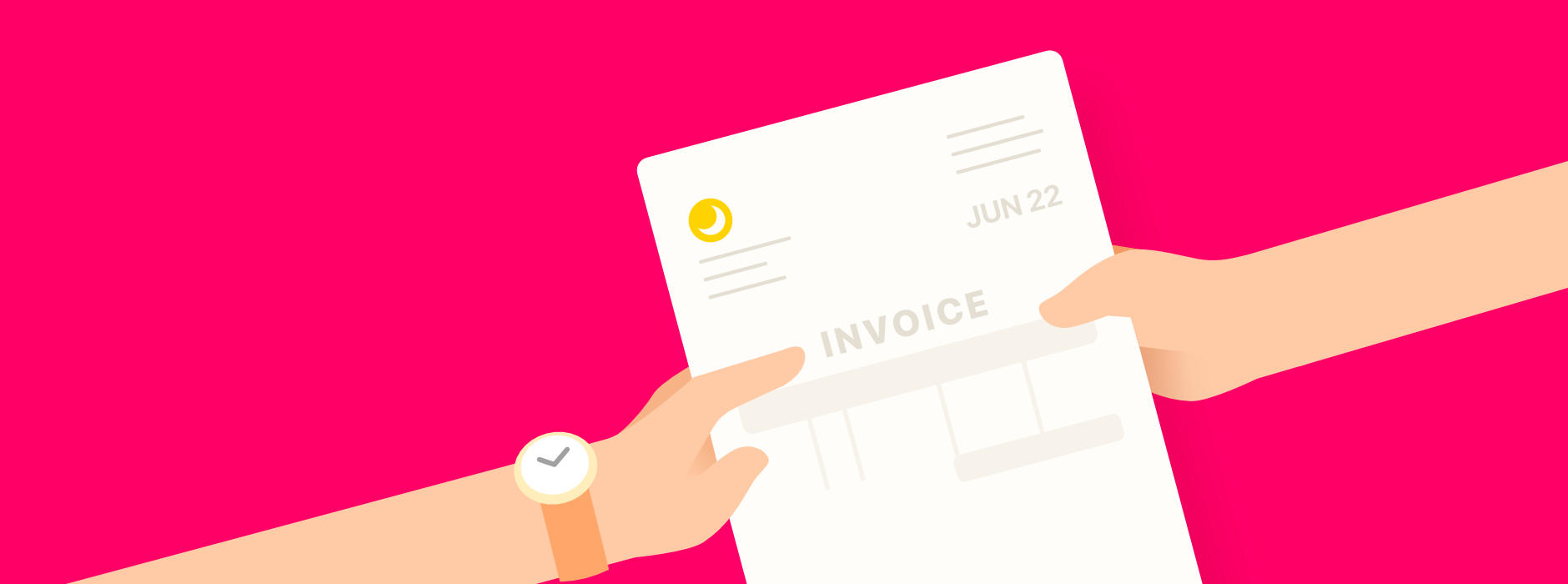 handing over the invoice - How to Send an Invoice