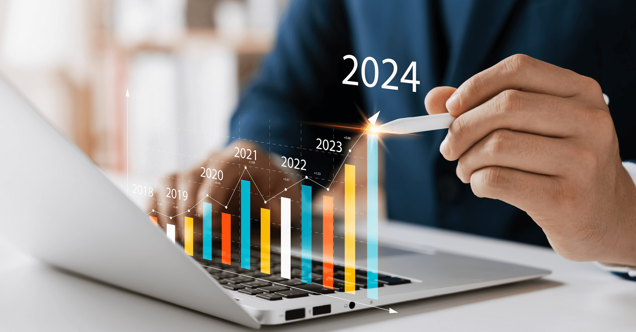 Digital growth chart showing 2024 success - Global Payroll Trends 