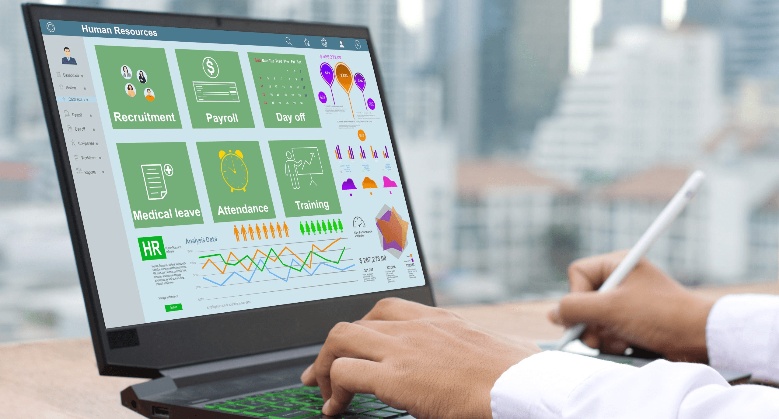 Human resources management digital interface - Benefits of Automated Payroll System