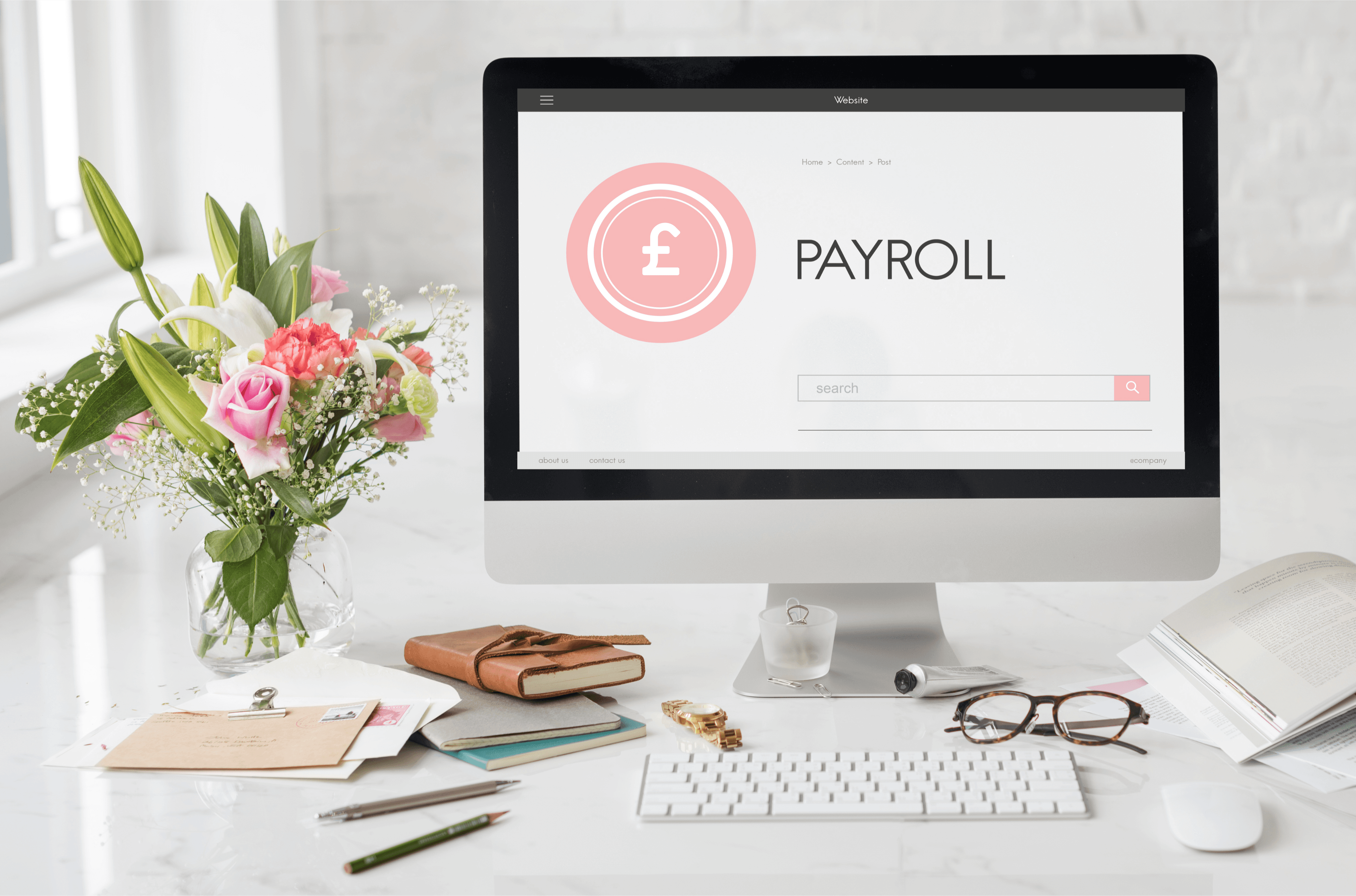 Payroll website displayed on computer screen - Payroll for Remote Workers