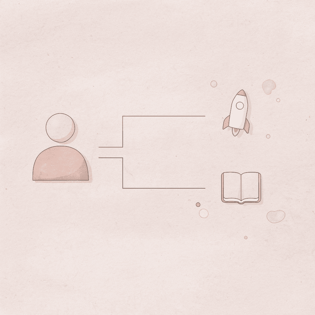 Icon showing legal hiring splitting into success and failure paths