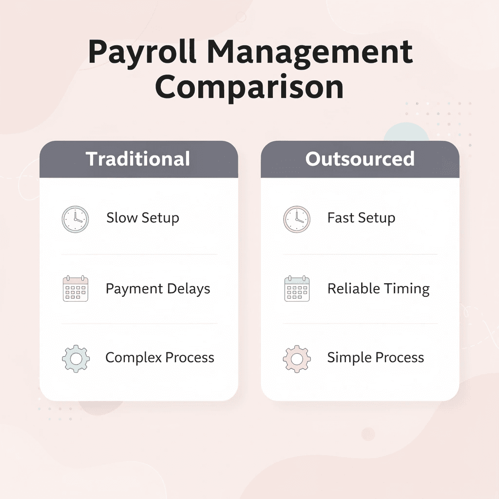 Comparison of traditional vs outsourced payroll management - Multi-Country Payroll Outsourcing