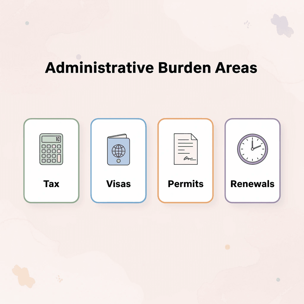 Four key administrative burden areas for international workers