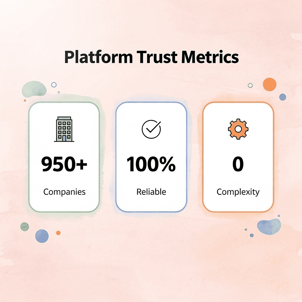 Statistics showing platform trust metrics