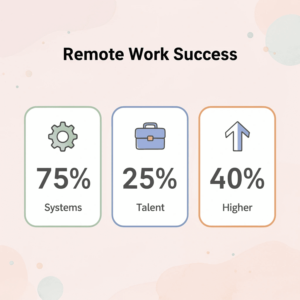 Statistics showing remote work success breakdown