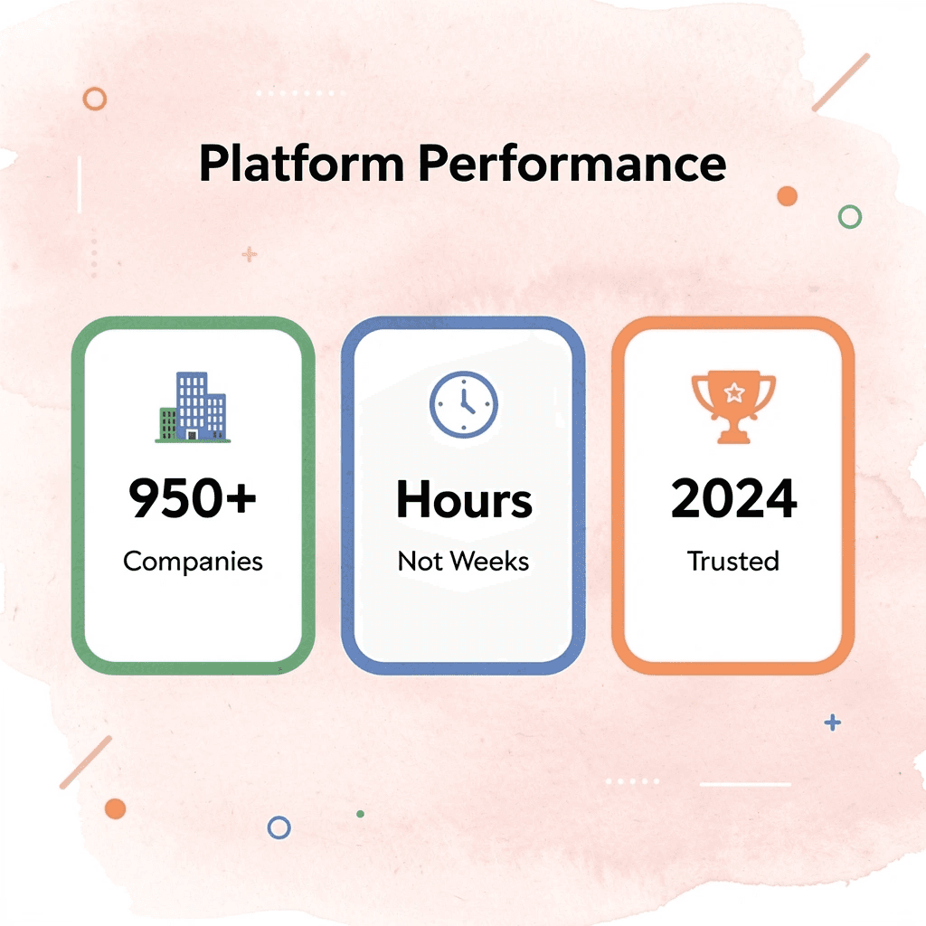 Statistics showing platform performance metrics