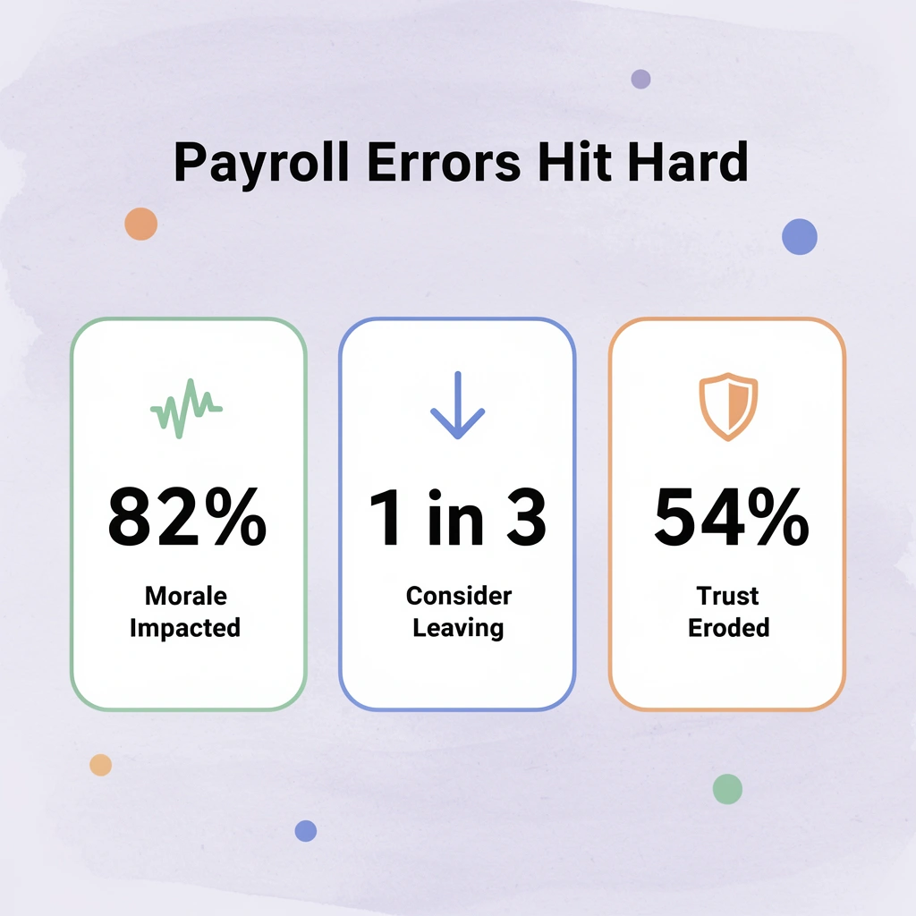 Statistics showing the employee impact of payroll errors