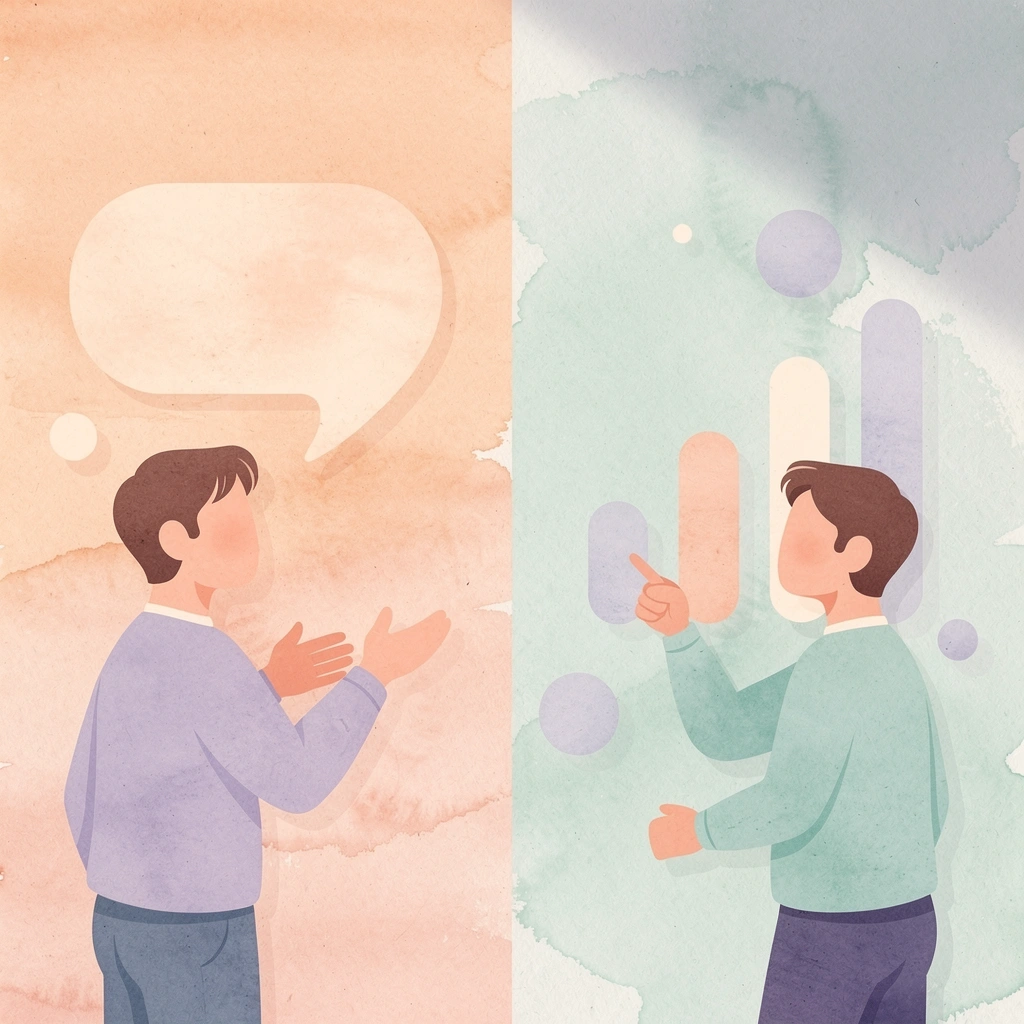 Split scene showing employer focused on vendor tools versus employee concerned about paycheck accuracy