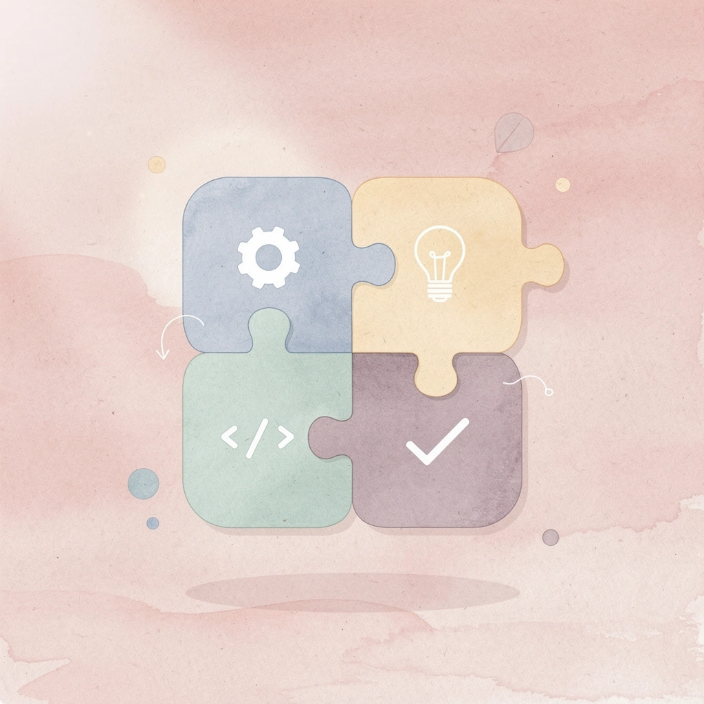 Scene of puzzle pieces fitting together representing a platform matching your team's structure