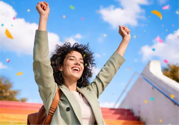Ontop Global Account user celebrating getting paid early