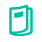 Ein grünes Symbol mit einem geöffneten Buch im Magazin-Stil.