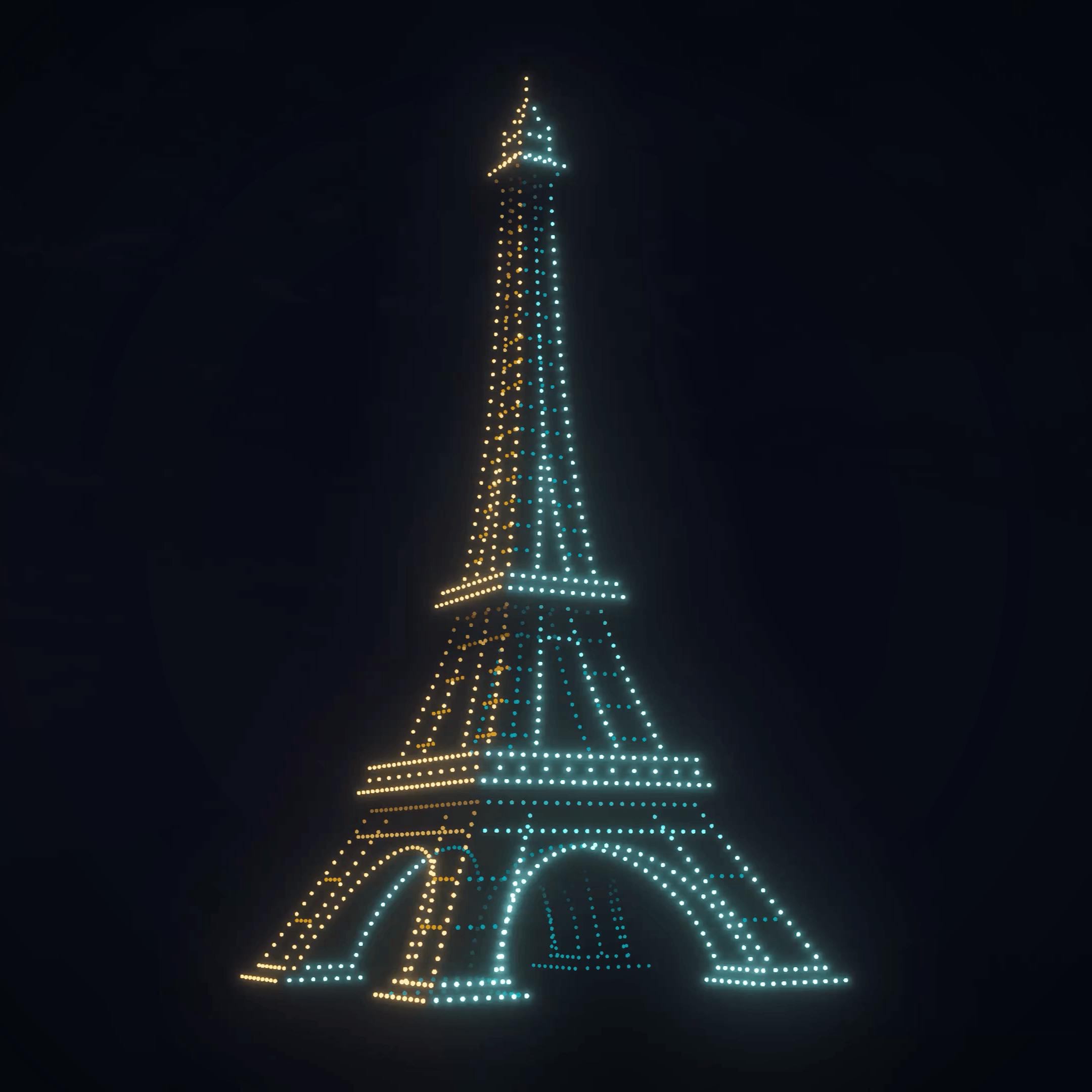 Un spectacle lumineux mettant en scène 1 250 drones, réalisé par Dronisos