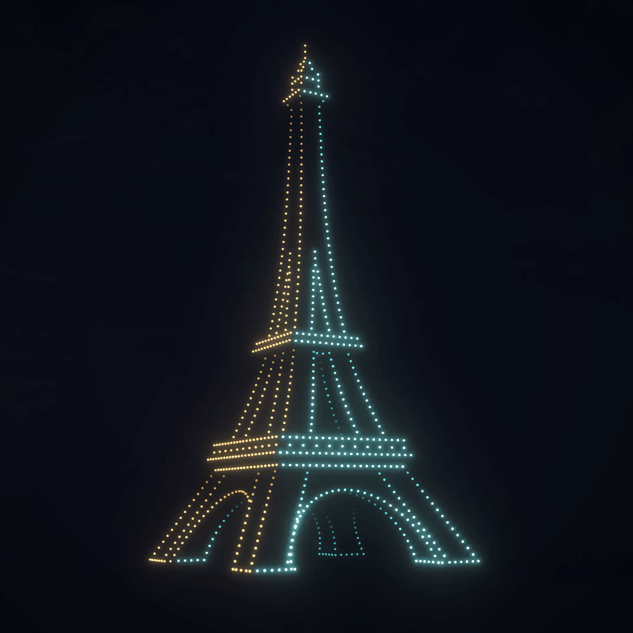 Un spectacle lumineux mettant en scène 750 drones, réalisé par Dronisos