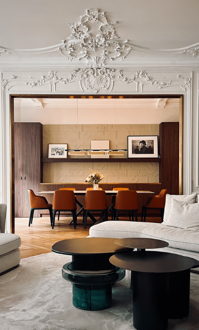 Salon d'un appartement haussmannien à Grenoble
