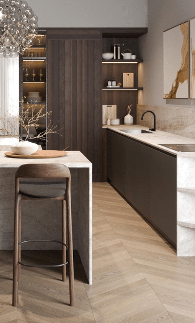 Cuisine d'une maison contemporaine à Grenoble