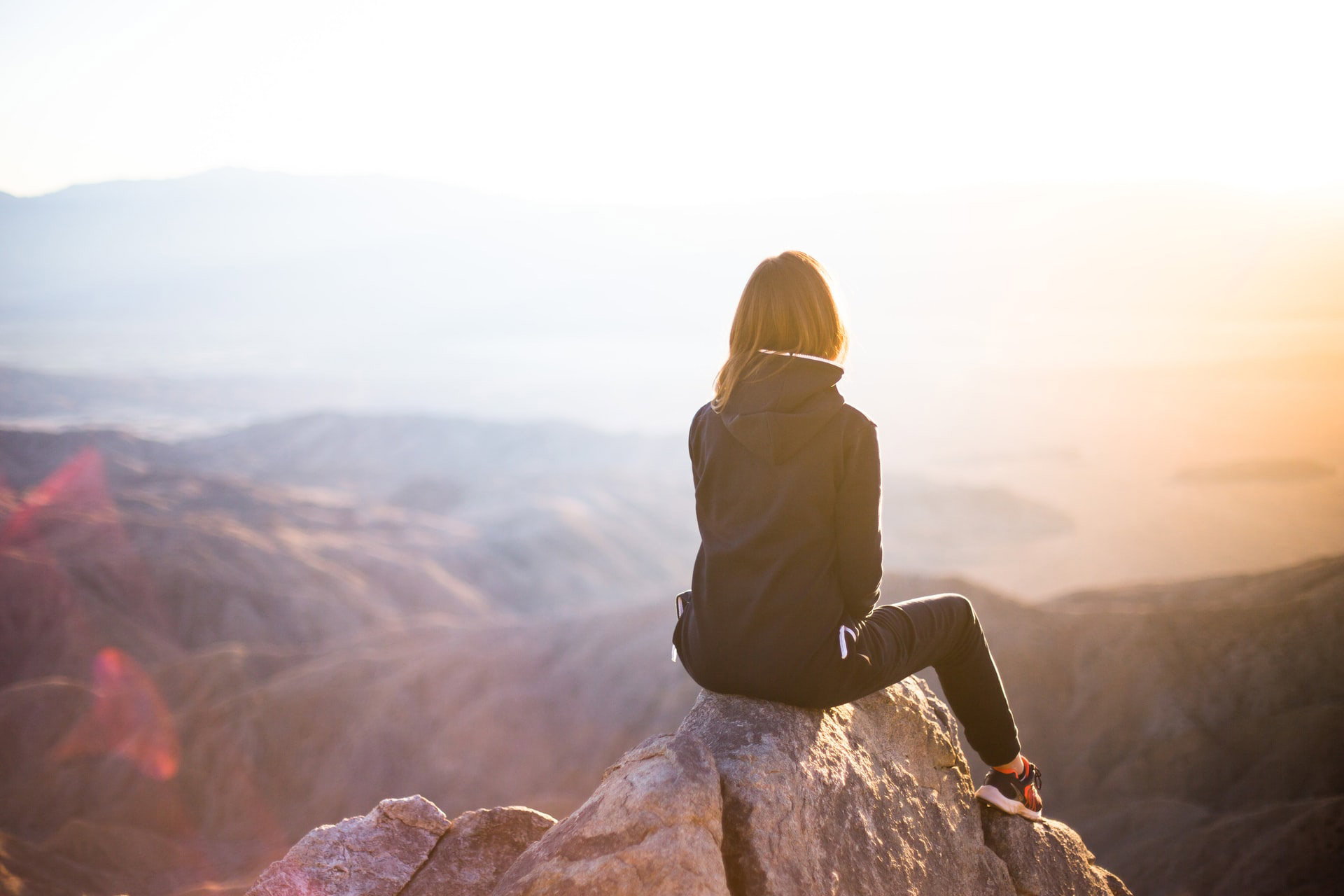Someone on the edge of a cliff