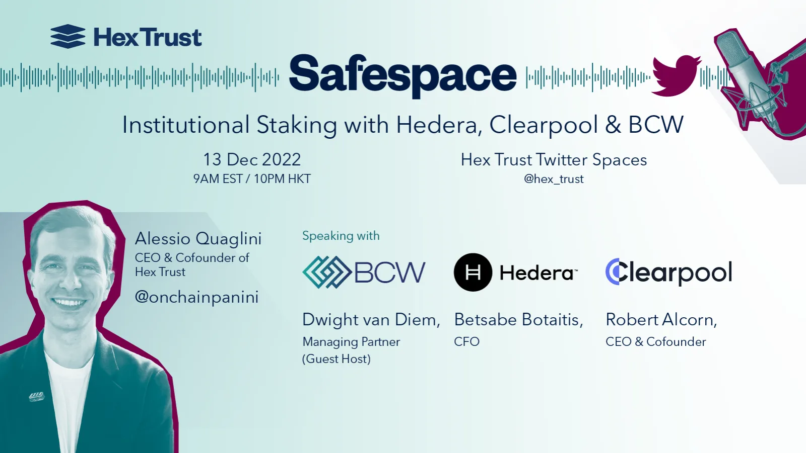 Safespace Session 1: Institutional Staking with Hedera & Clearpool