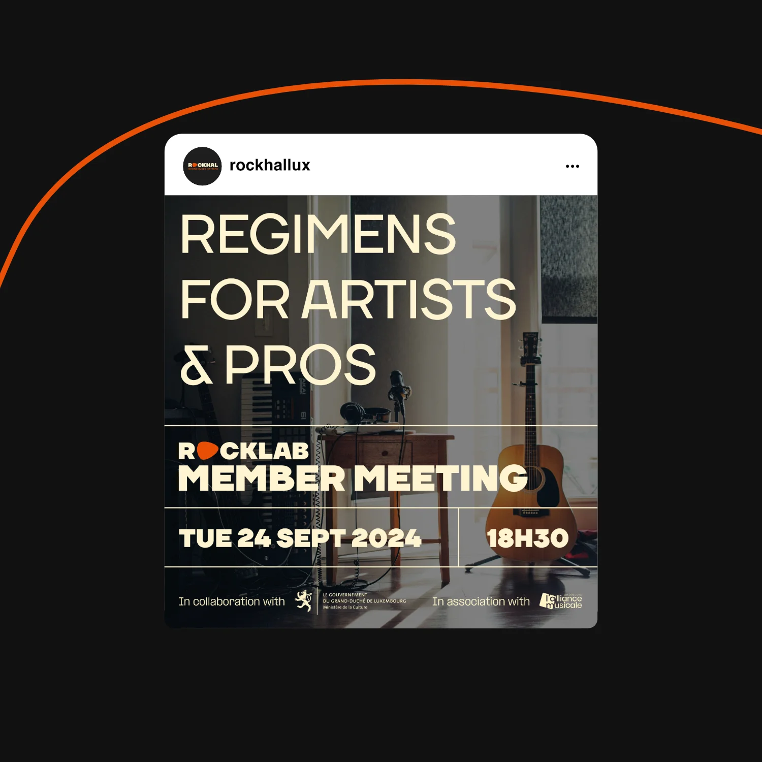 Post instagram pour les Rocklab Member Meeting