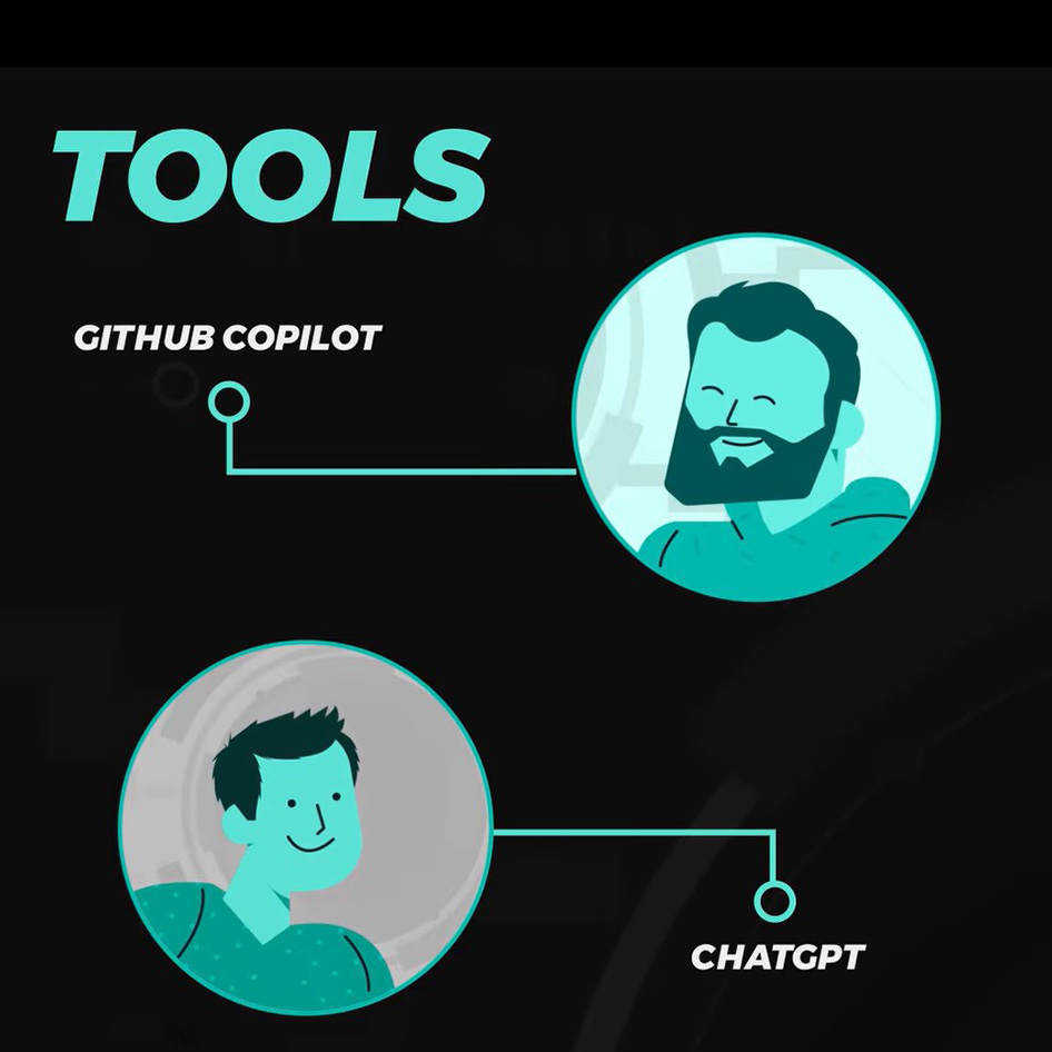 Thumbnail image of our take on generative coding assistants, animated visual.