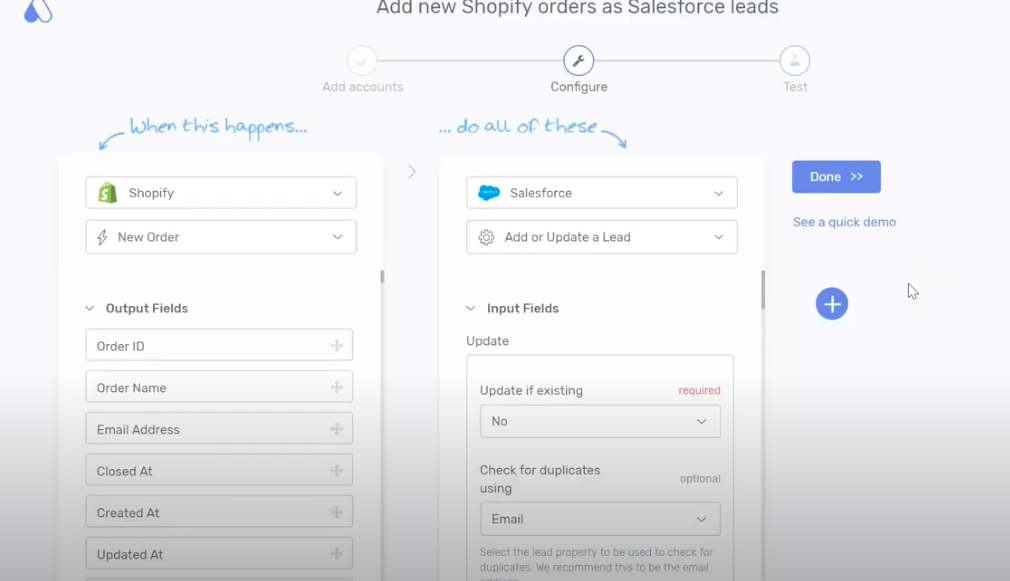 data configuration of accounts