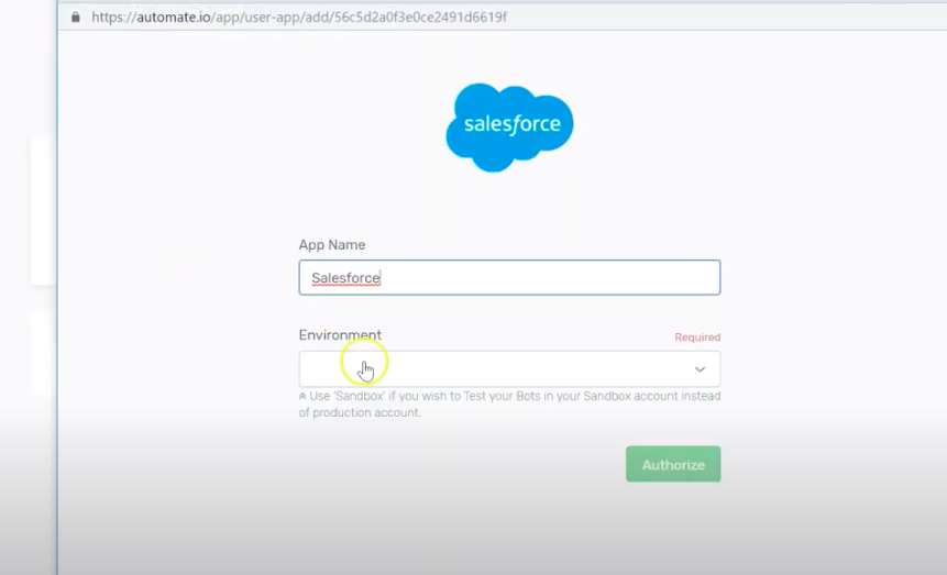 Complete salesforce required information