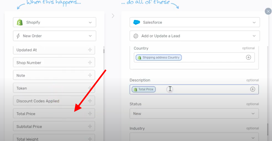 applying settings from Shopify to salesforce