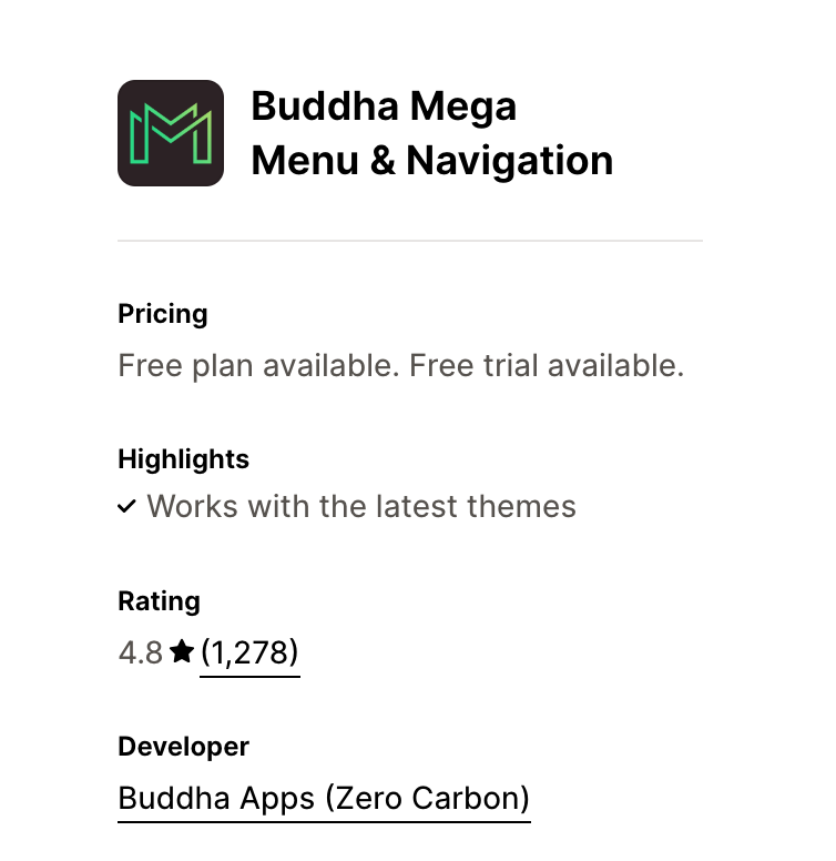 Buddha Mega Menu