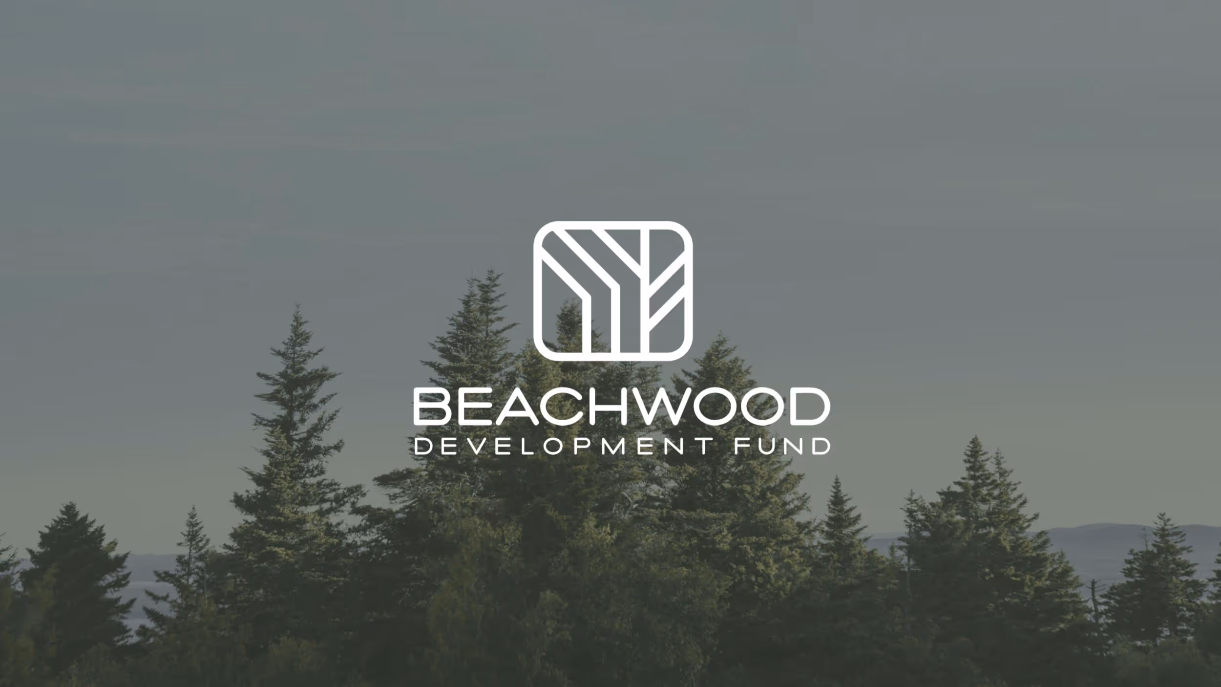 Beachwood Development Fund logo over misty forest and mountain landscape