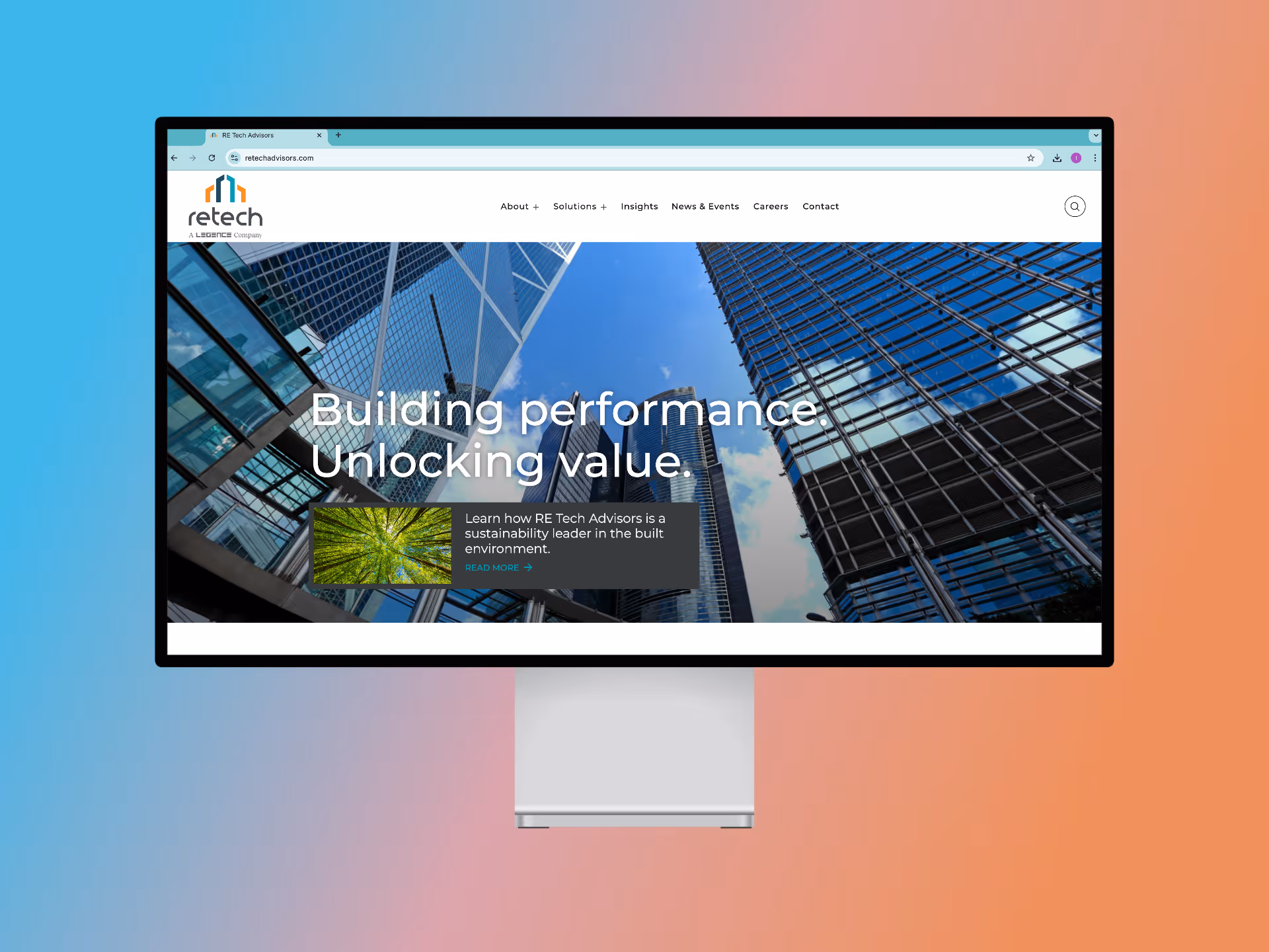 RE Tech Advisors responsive website design displayed on desktop device