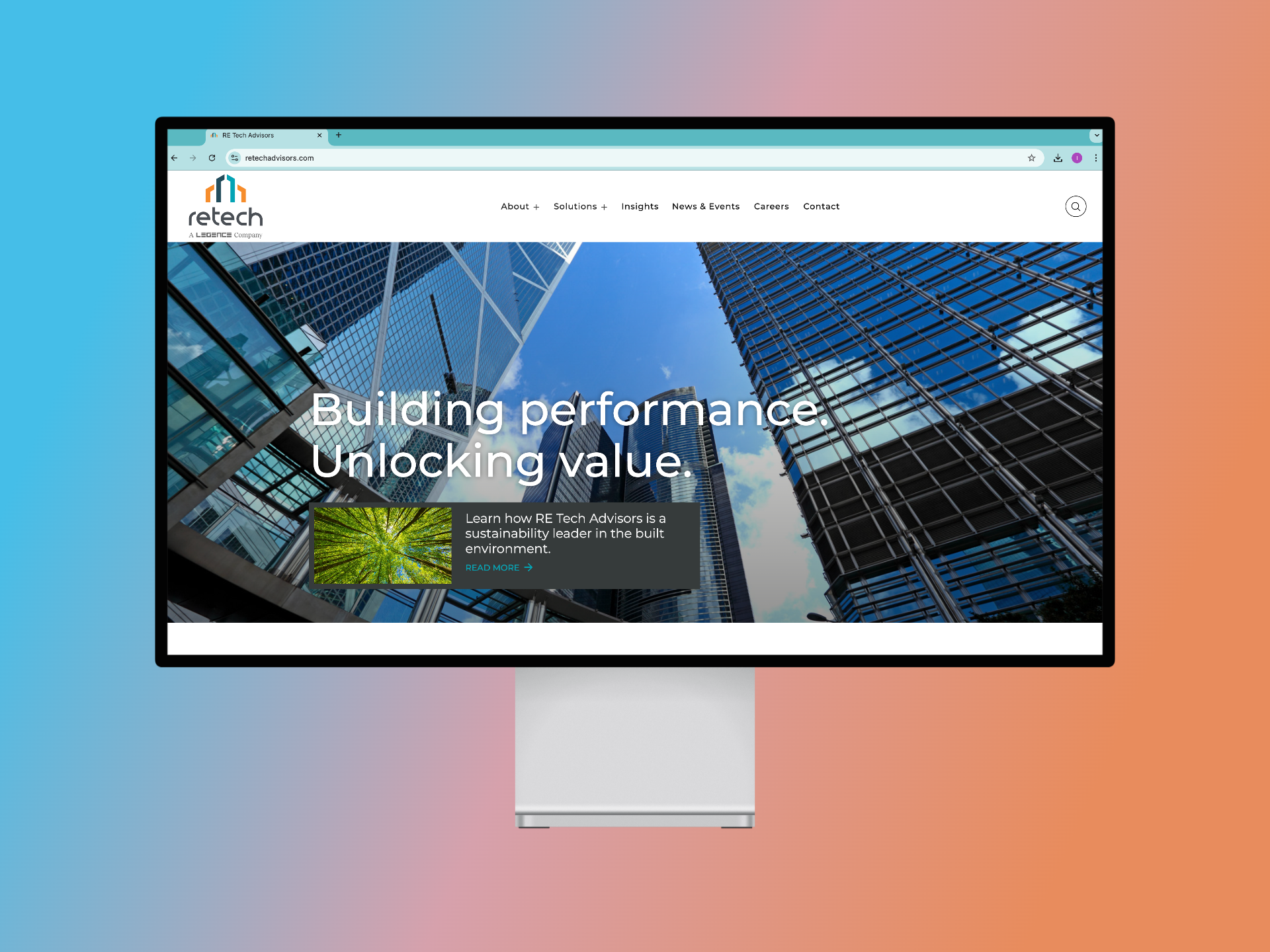 RE Tech Advisors responsive website design displayed on desktop device