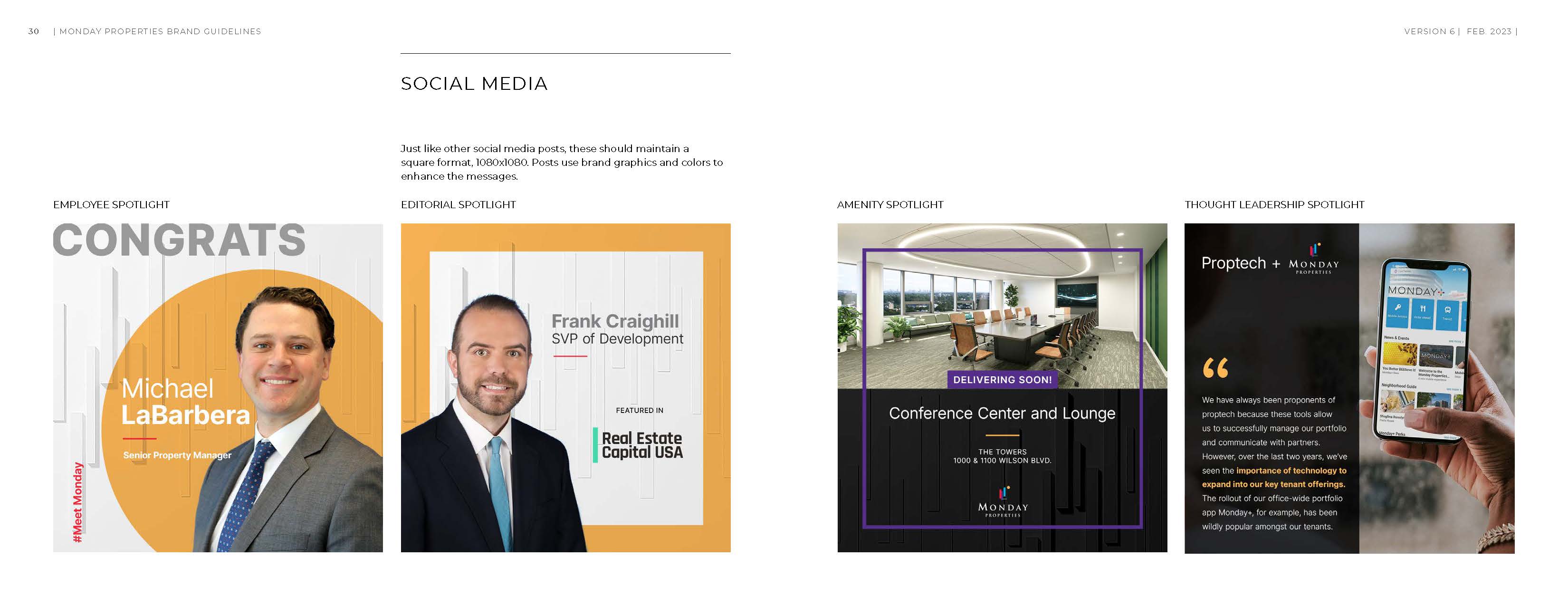 Monday Properties stationery system with letterhead and business card designs