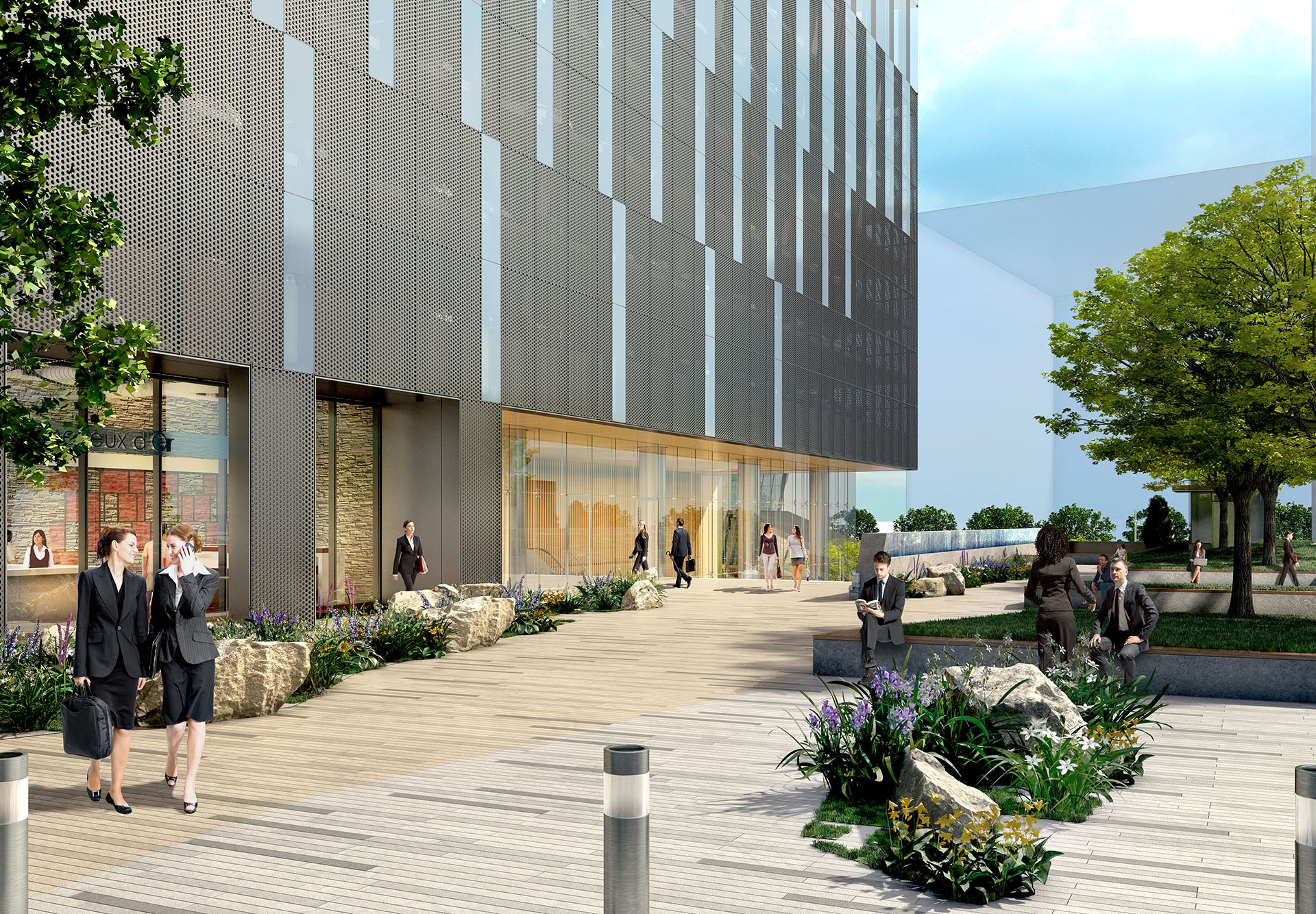 Tysons Central streetscape view showing urban context and pedestrian areas