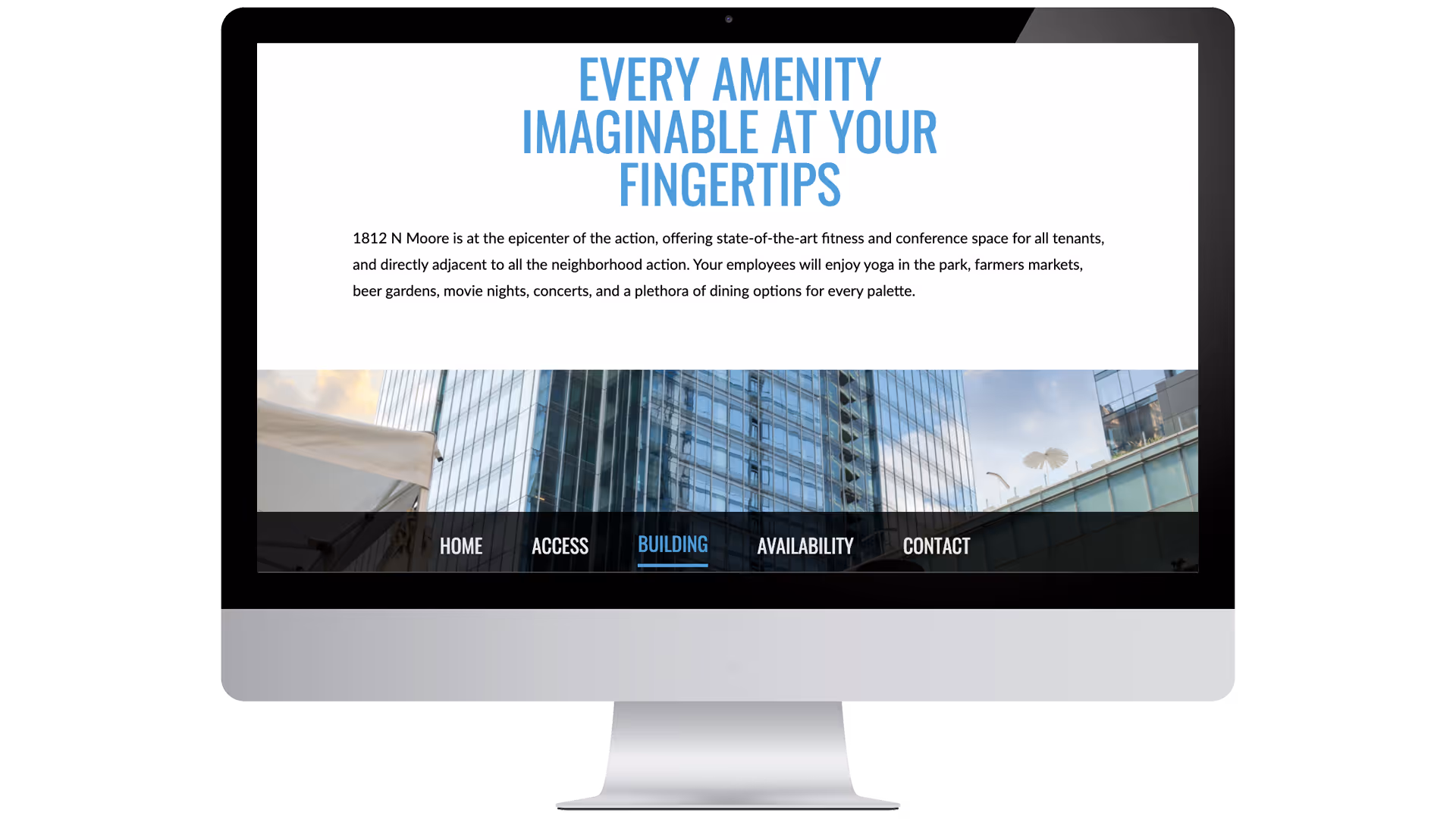 1812 North Moore website amenities and features showcase page