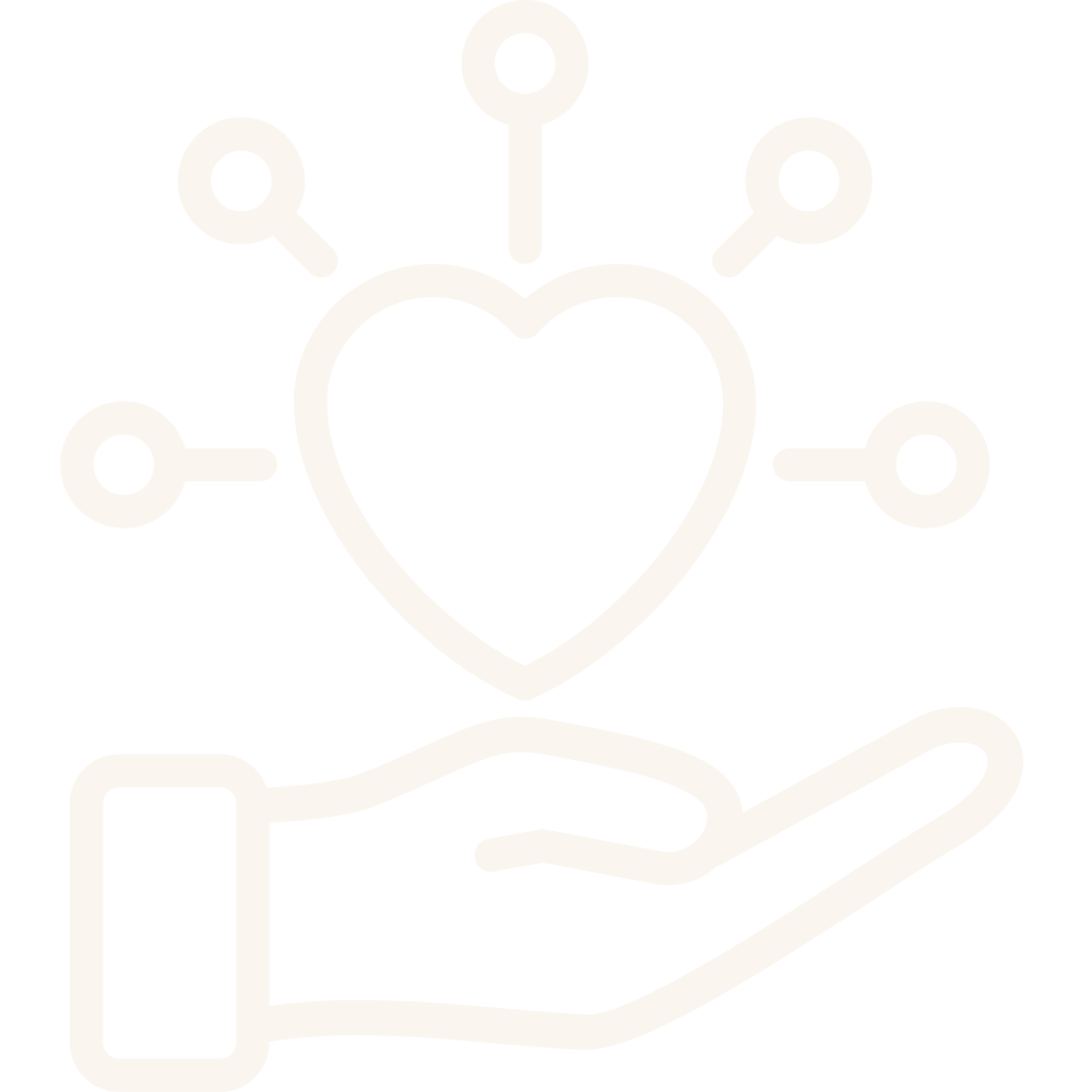 Hand holding a heart icon