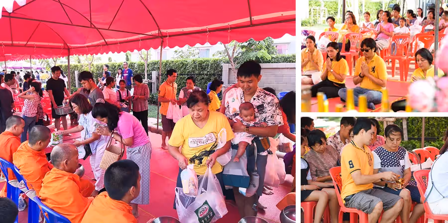 กิจกรรมทำบุญตักบาตร ที่โครงการอิคอนเนเจอร์ พระราม 2 - เทียนทะเล