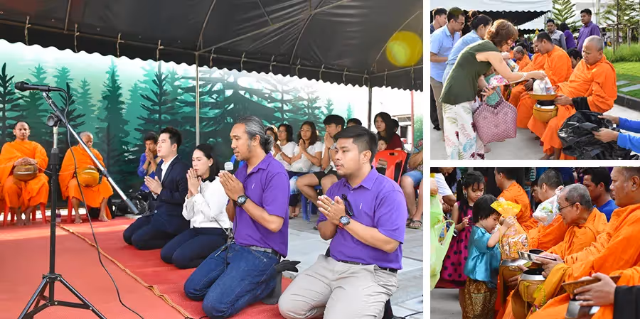 กิจกรรมทำบุญตักบาตร และพิธีตั้งศาลท่านท้าวมหาพรหม และศาลเจ้าที่ ตา, ยาย ณ โครงการซิตี้เซนส์ พระราม 2-ท่าข้าม